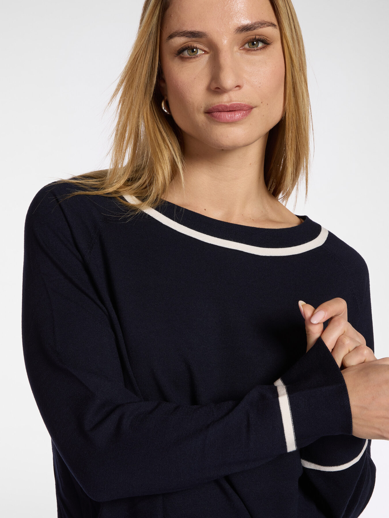 Striped viscose blend jersey image number 3