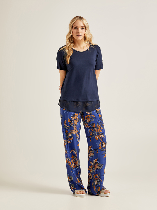 Elenamiro: T-shirt con perle Azul_1