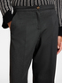 Flannel flare pants with slits image number 3