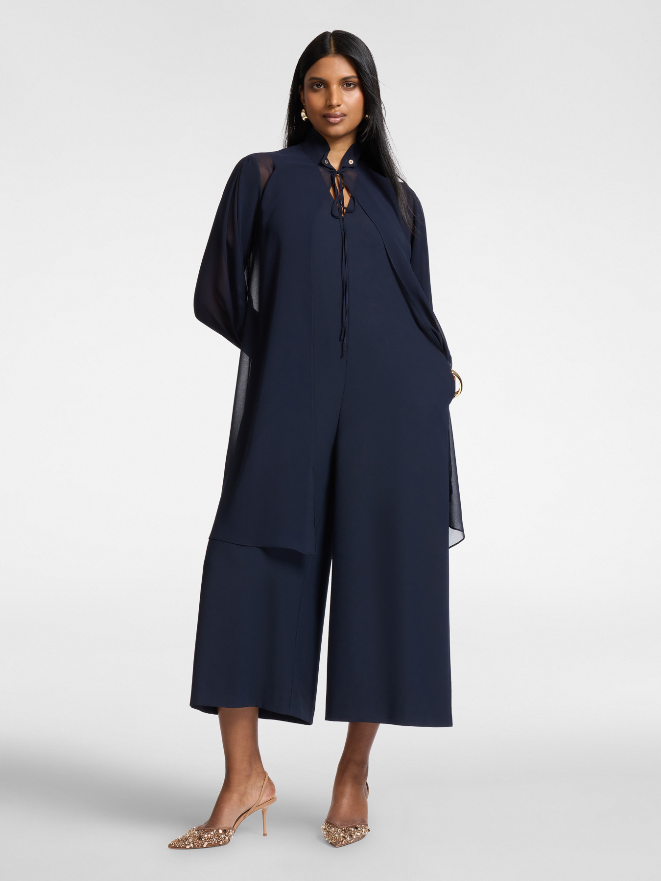 Camicia lunga in georgette image number 2