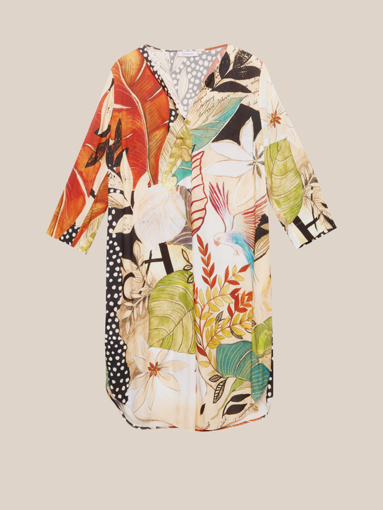 Elenamiro: Vestido estampado Bege_1