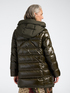 Long puffer jacket in shiny and matte nylon image number 1