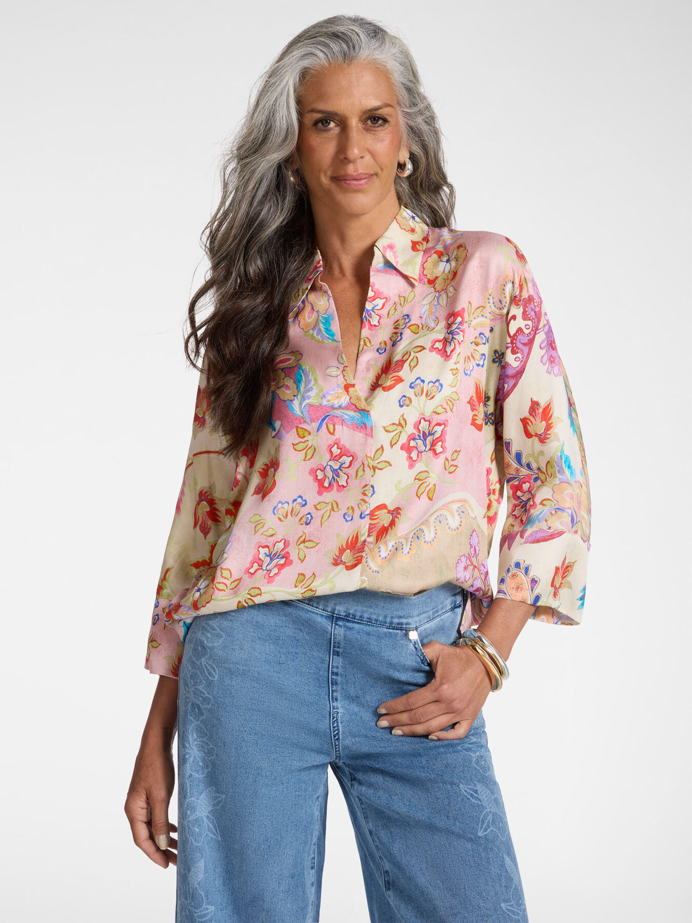 Printed viscose shirt image number 0