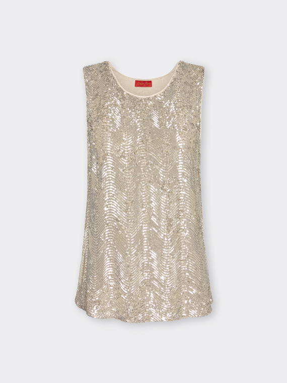 Top en tulle à paillettes