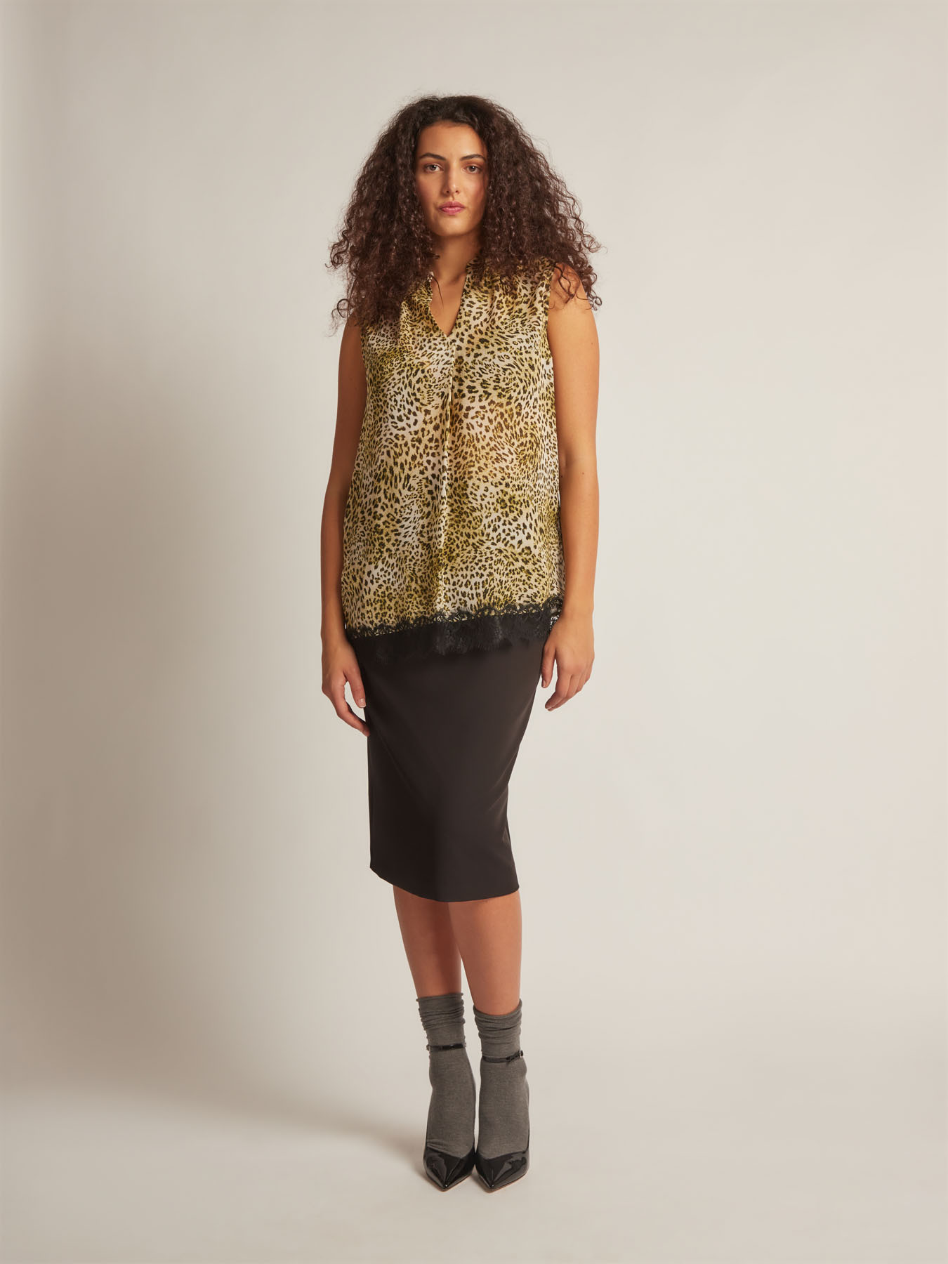 Jupe droite en twill stretch image number 0