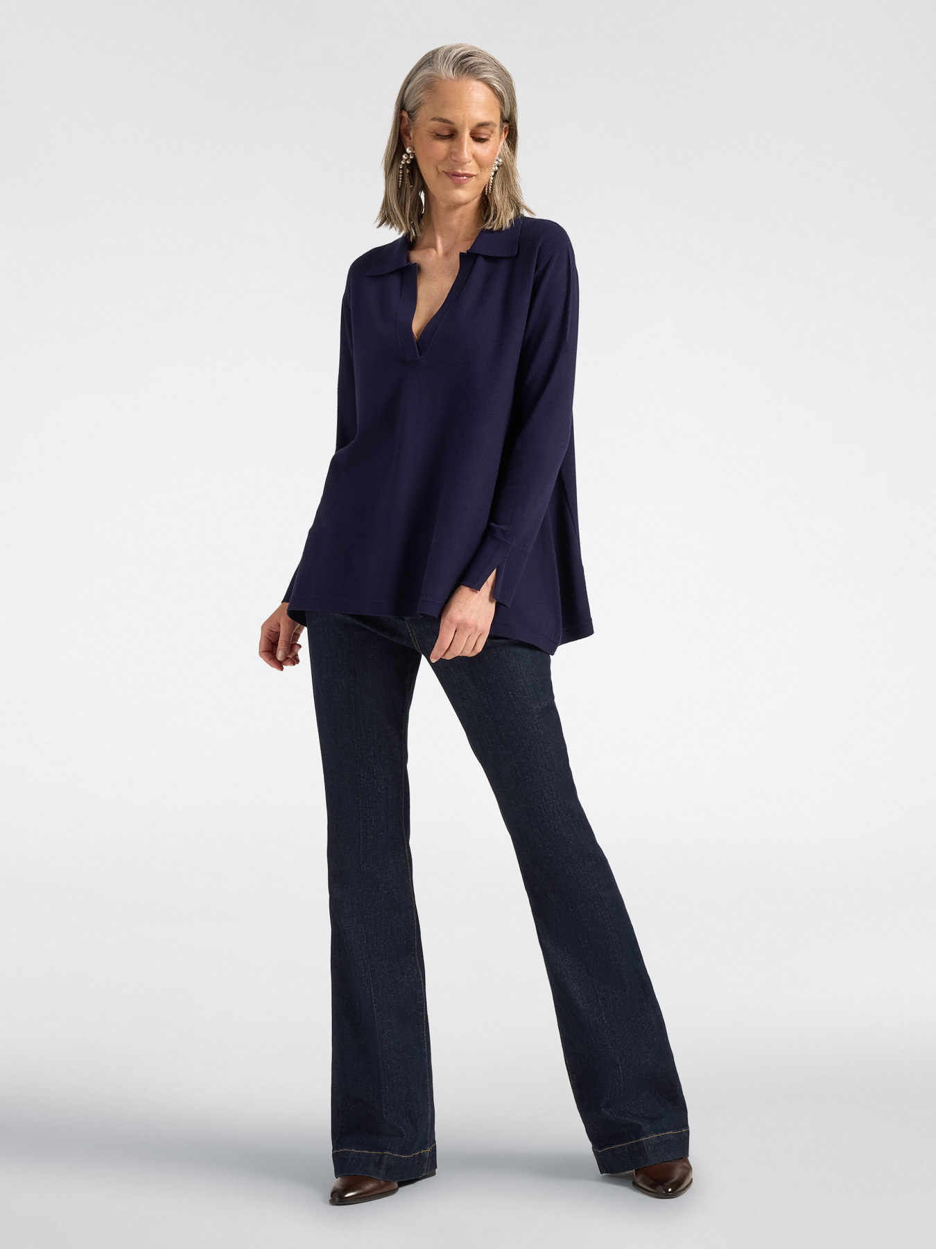 Pull en viscose avec col image number 2