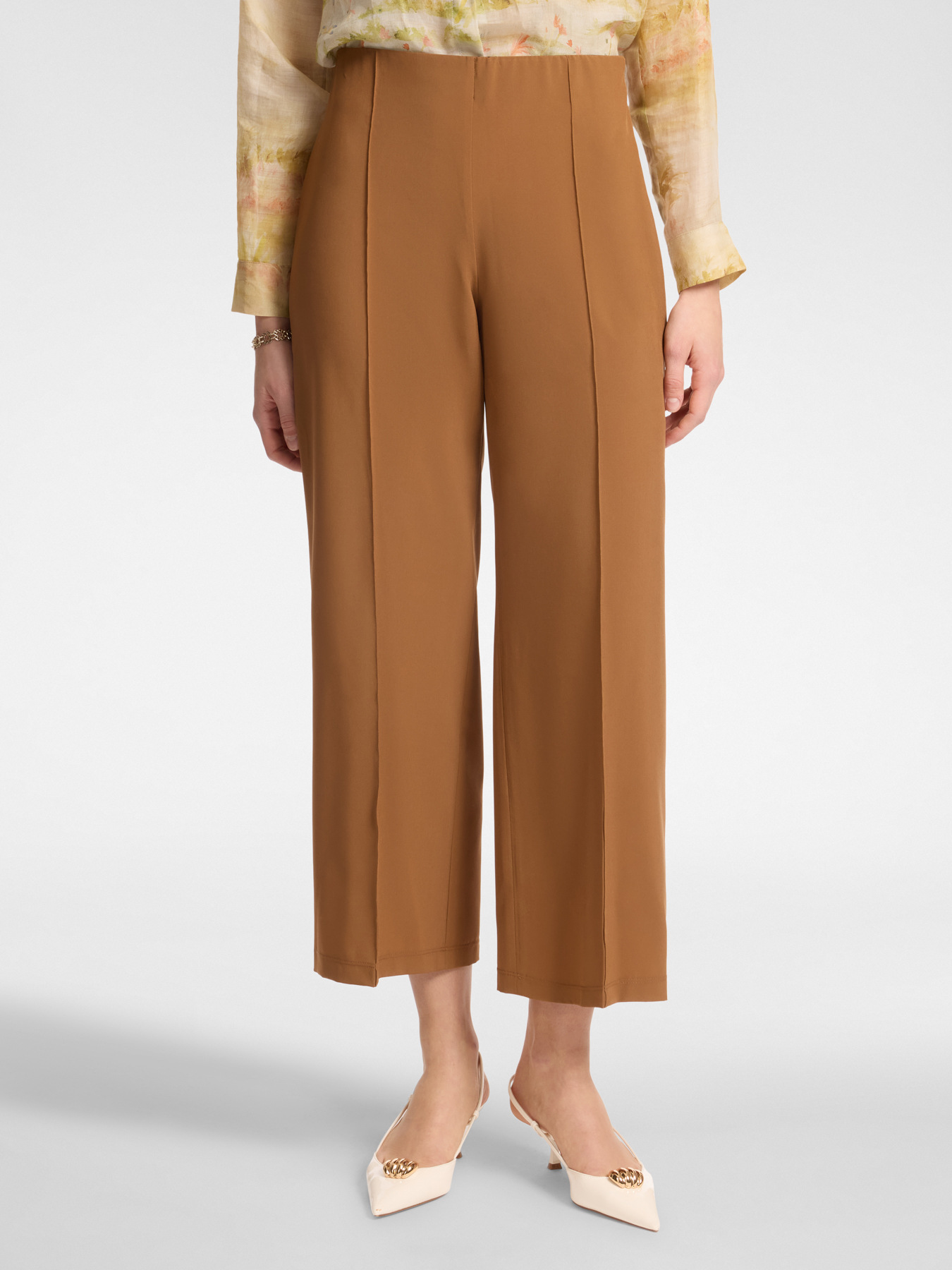 Lightweight fabric straight leg trousers image number 2