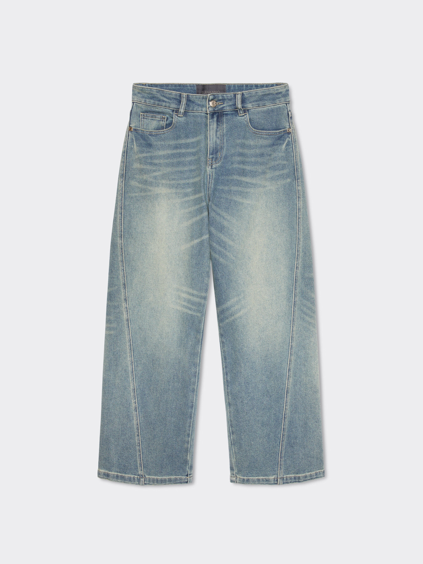 Wide-leg jeans with belt image number 5