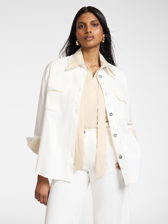 Gabardine shirt with pockets