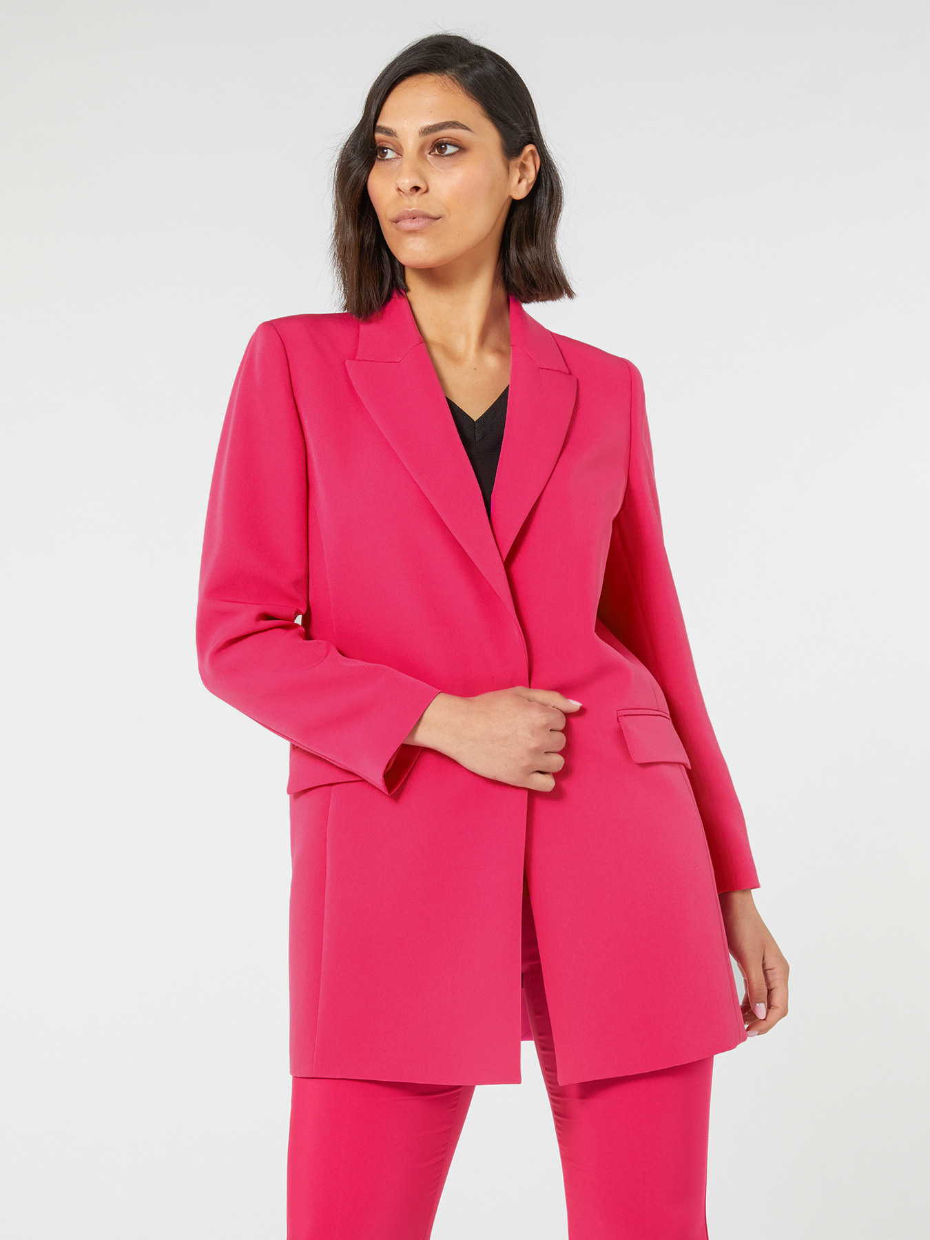 Giacca lunga in cady tecnico stretch image number 2