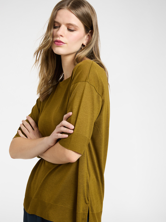 T-shirt em fio misto lyocell