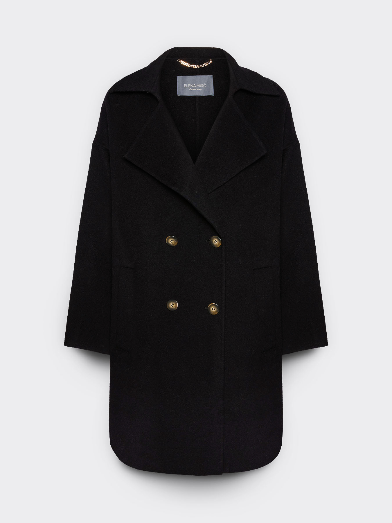 Tailored caban with wide collar