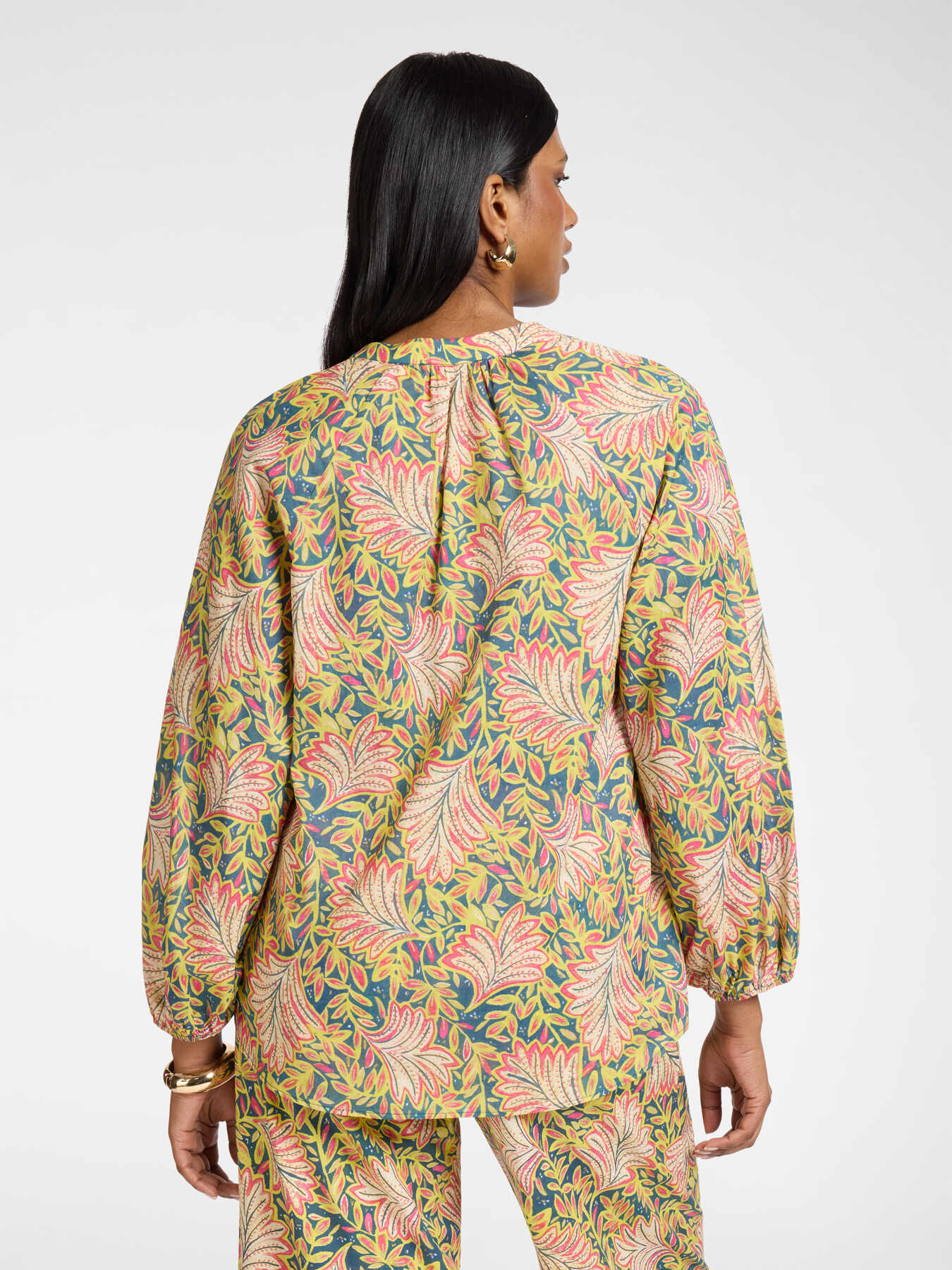 Bedruckte Bluse aus Baumwoll-Musselin image number 1