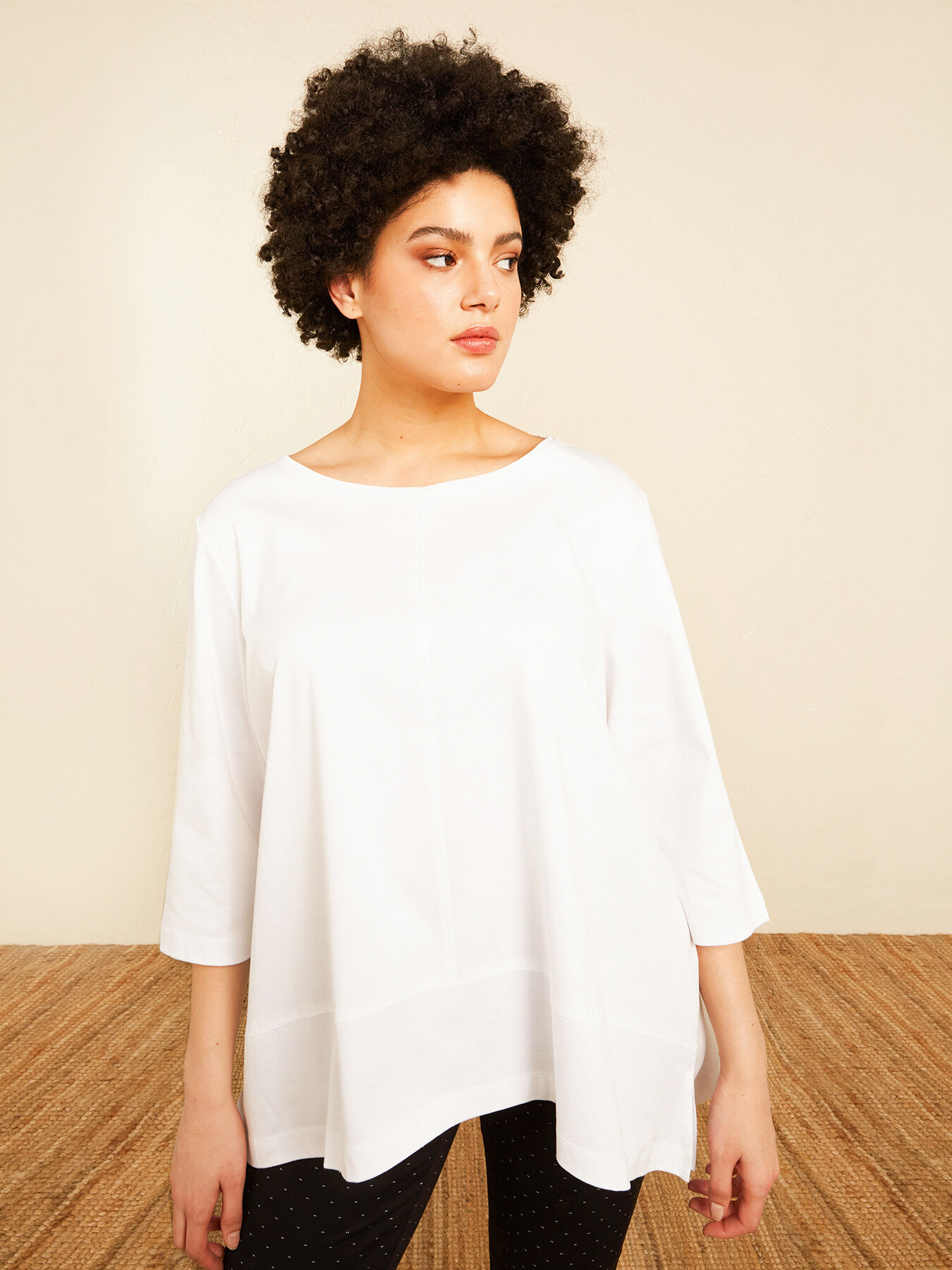 Camiseta acampanada en tejido de punto image number 2