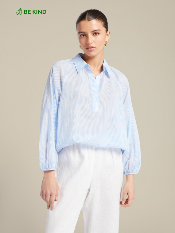 Printed cotton voile blouse