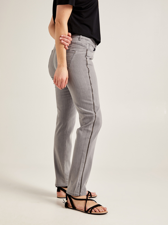 Elenamiro: Jeans skinny con perline Cinzento_1