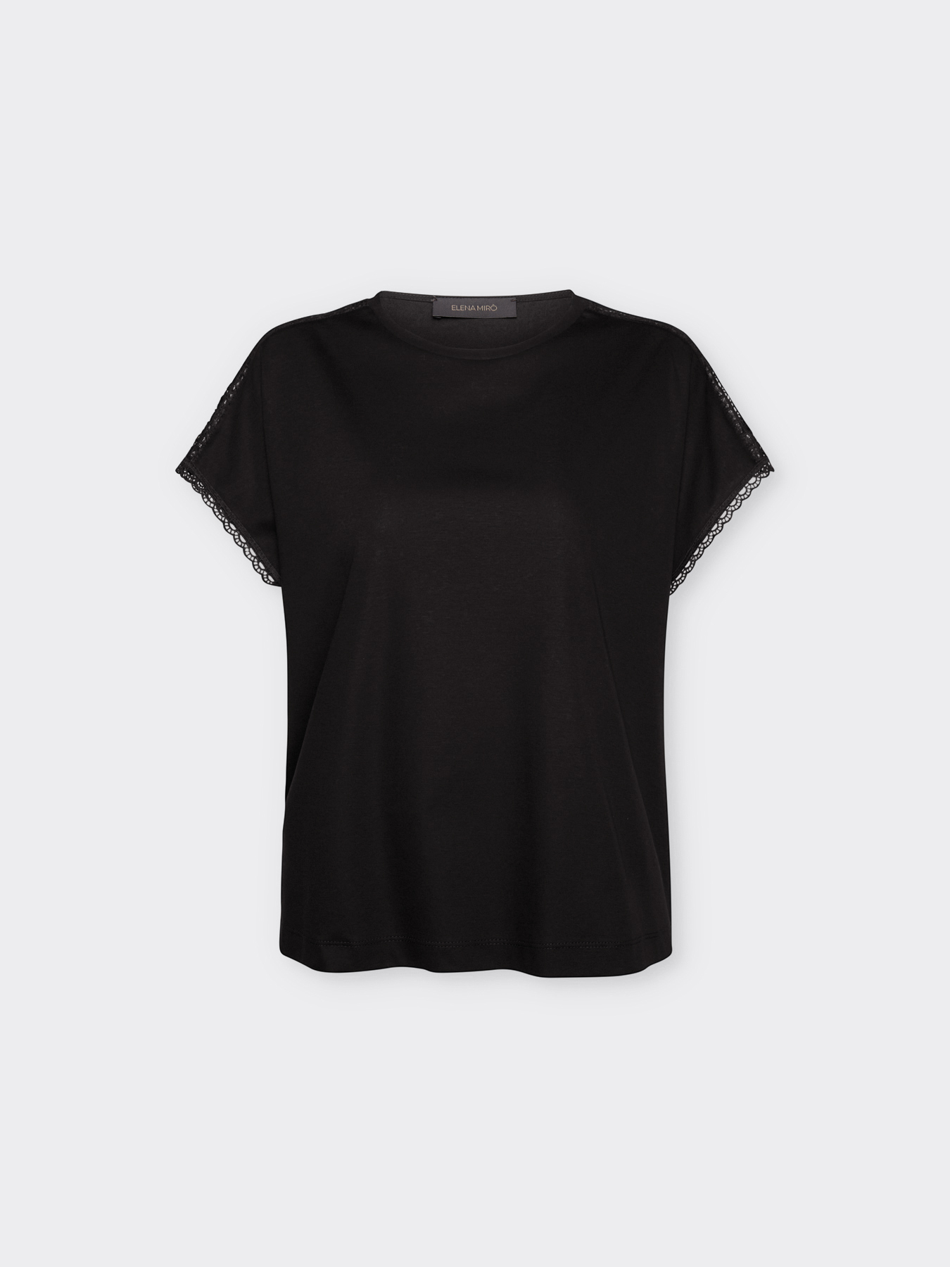 T-shirt with lace insert on the shoulders image number 4