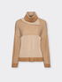 Zweifarbiger Rollkragenpullover aus reiner Wolle image number 4