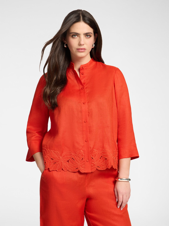 Camisa de linho com bordados