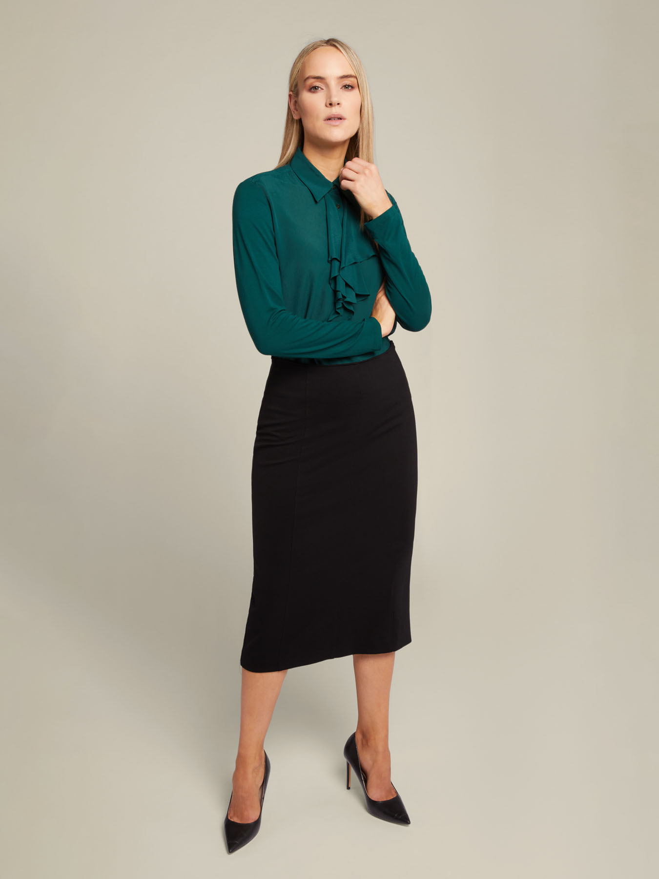 Milano stitch midi skirt image number 0