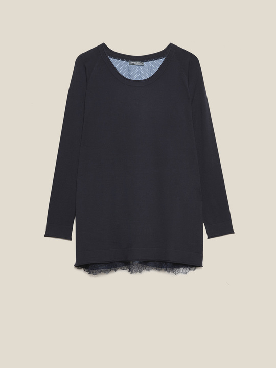 Elenamiro&nbsp;: Chandail avec insert dans le dos Bleu_1