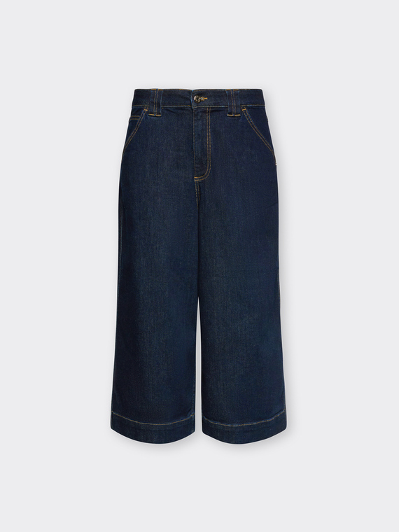 Jean cropped large en denim