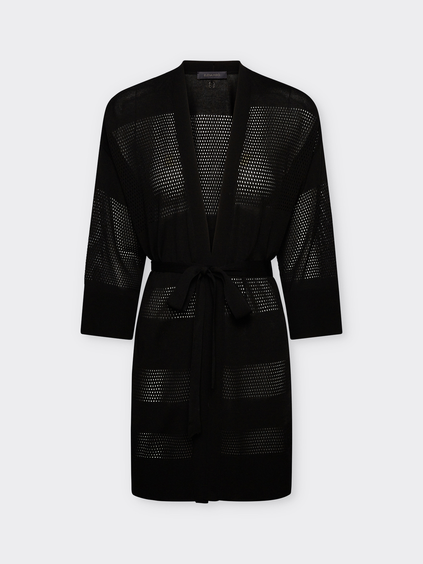 Langer Cardigan mit Lochmuster image number 4