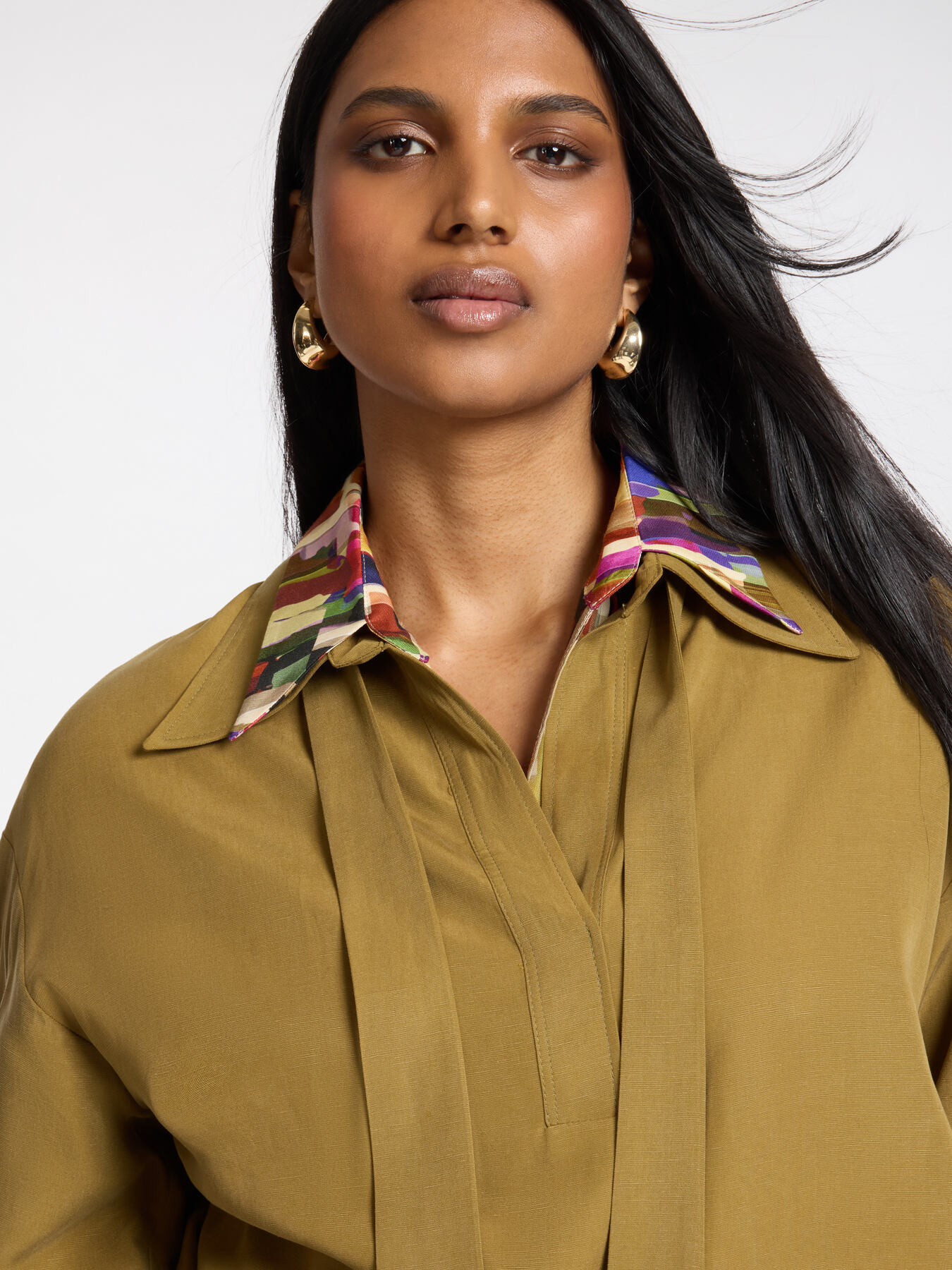 Linen blend shirt with sash image number 3