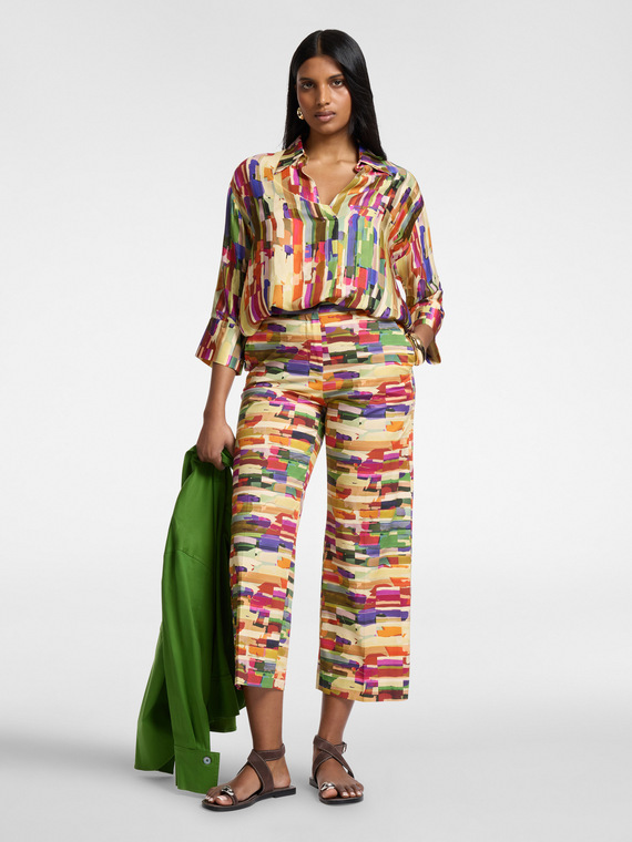 Printed cropped trousers