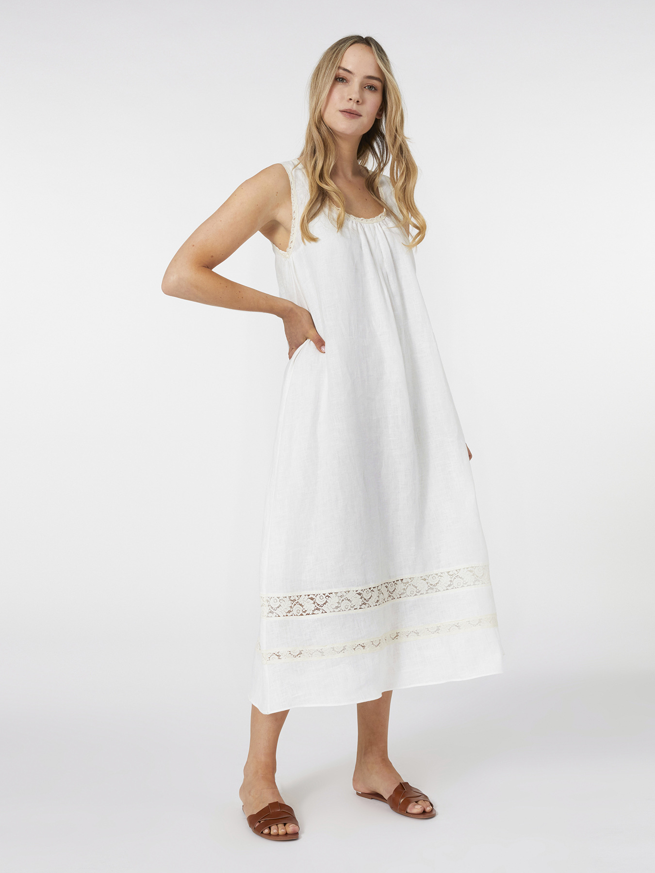 Vestido largo de lino image number 0