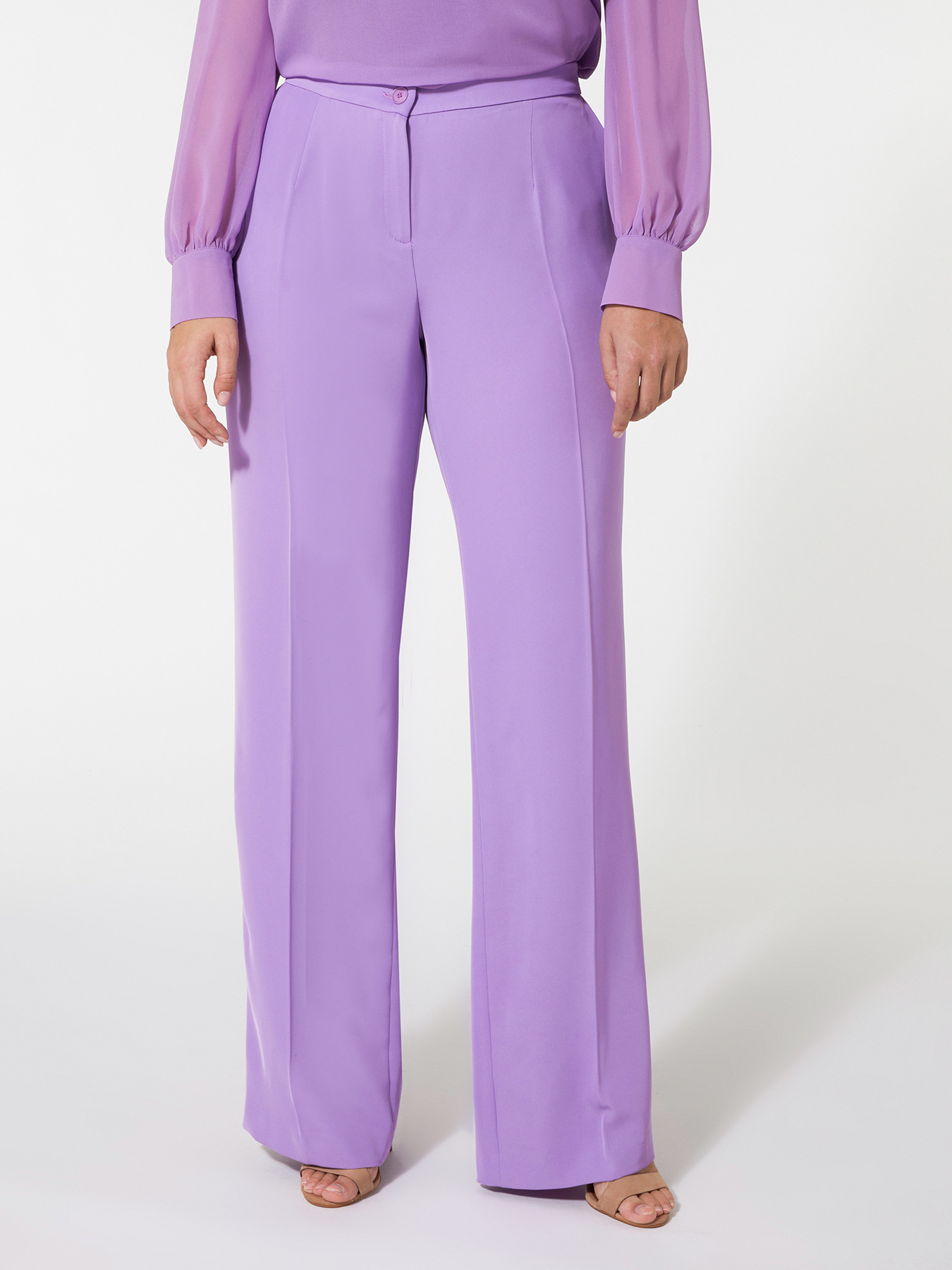 Pantalon droit en tissu fluide image number 1