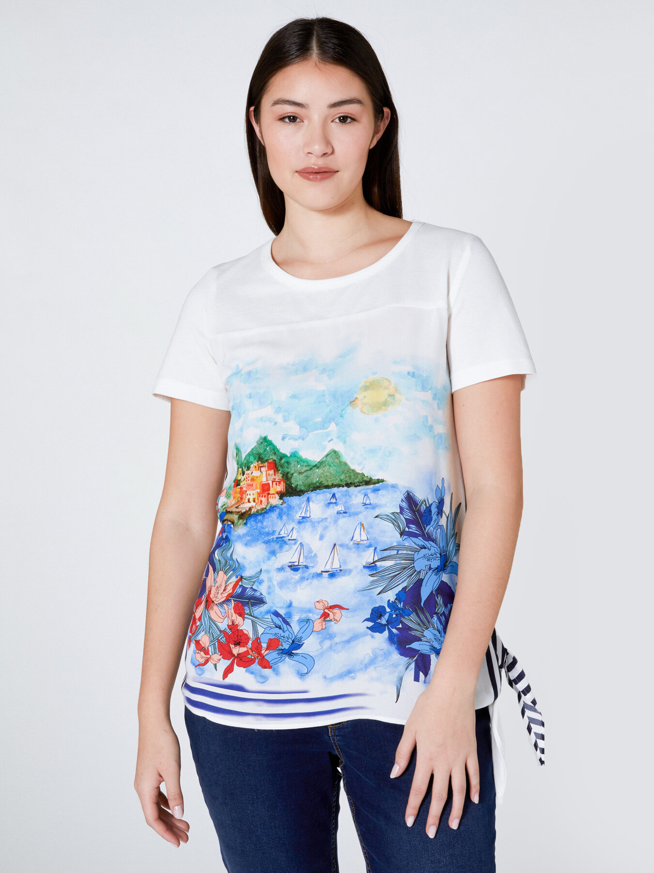 T-shirt with postcard print image number 2
