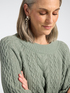 Pull tress&eacute; en pure laine image number 3