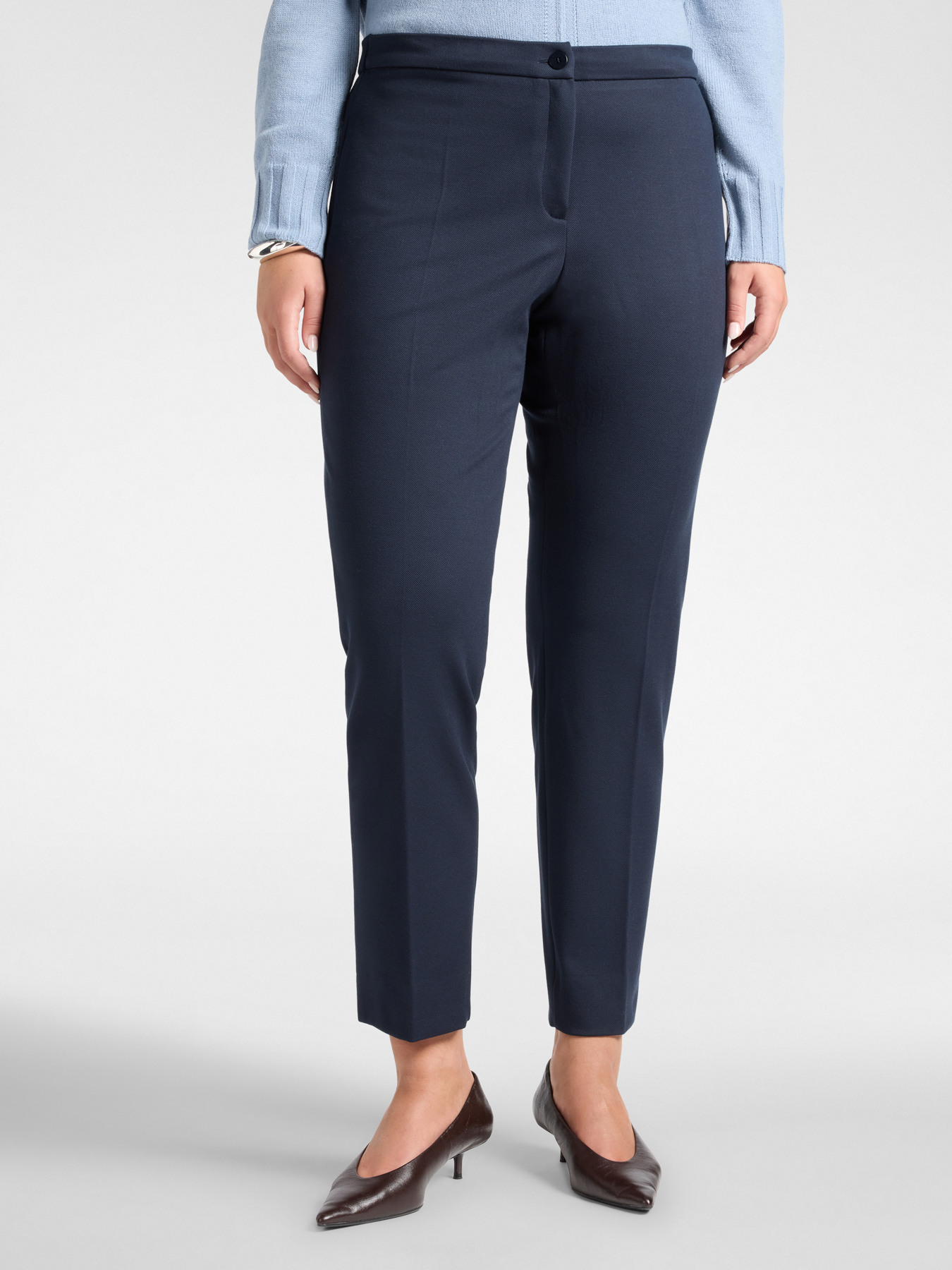 Viscose blend jersey trousers image number 2