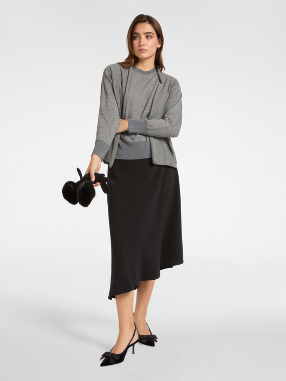 Asymmetrischer Rock aus Stretch-Cady