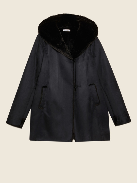 Elenamiro&nbsp;: Manteau effet peau de mouton Bleu_1