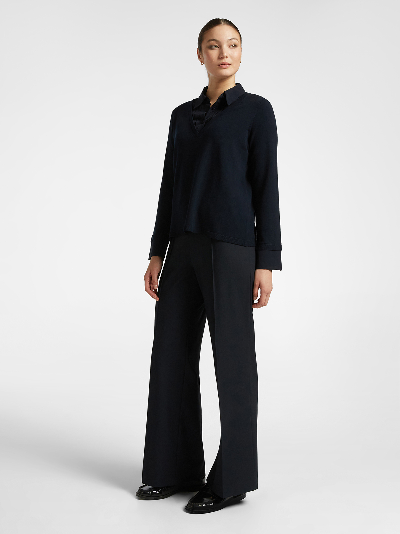 Wide-leg trousers with side zip image number 0