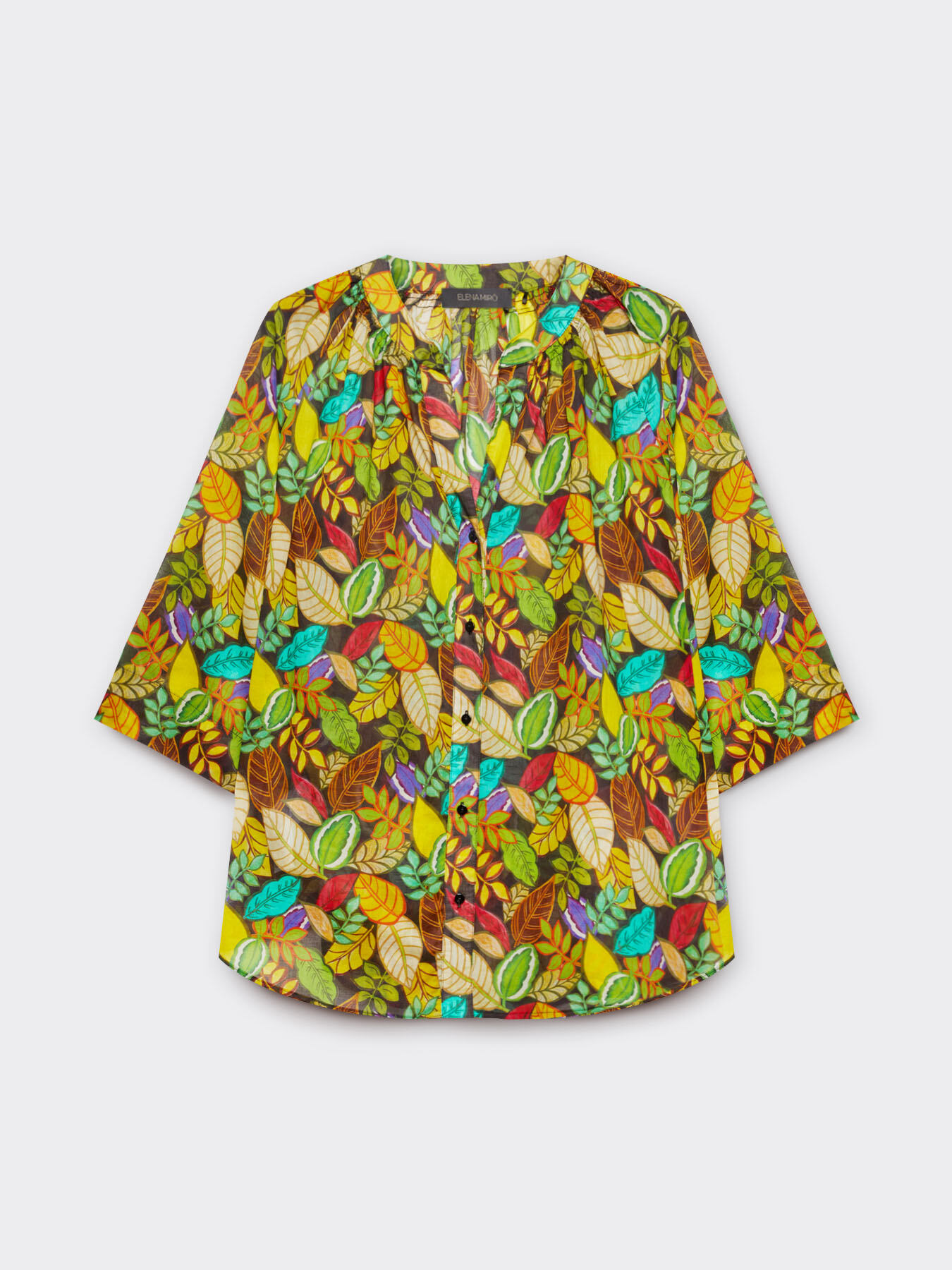 Floral shirt in cotton muslin image number 0