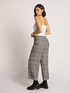 CROPPED STRETCH FLANNEL TROUSERS WITH PLAID PATTERN image number 1