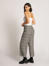 CROPPED-HOSE AUS STRETCH-FLANELL MIT GLENCHECK-MUSTER image number 1