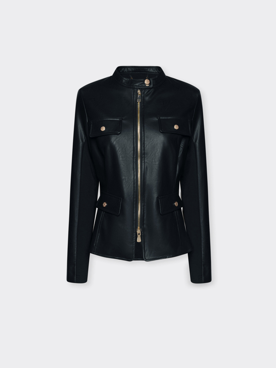 Biker jacket with pockets