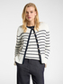 Striped crew-neck cardigan image number 0