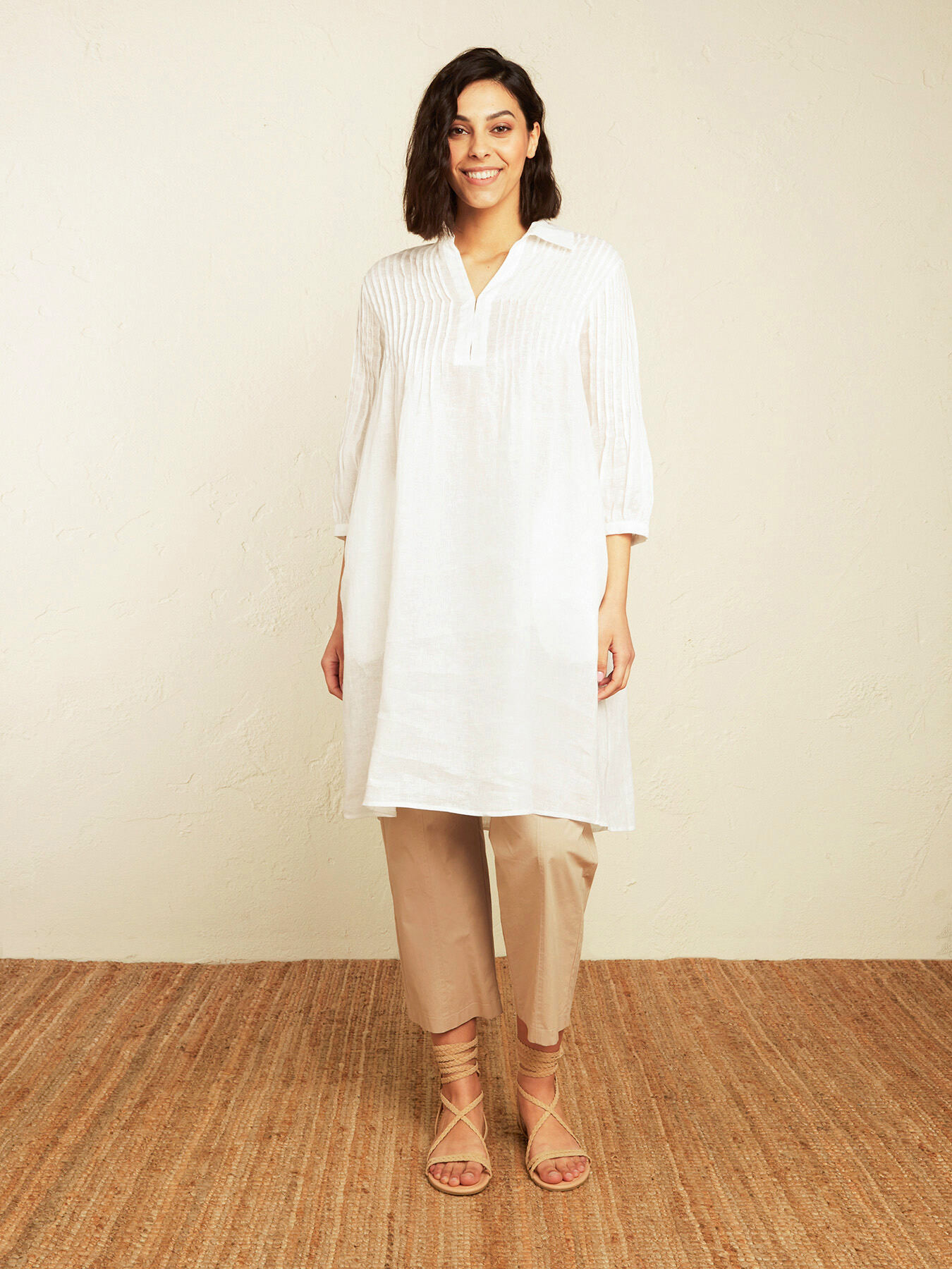 Vestido en puro lino image number 4