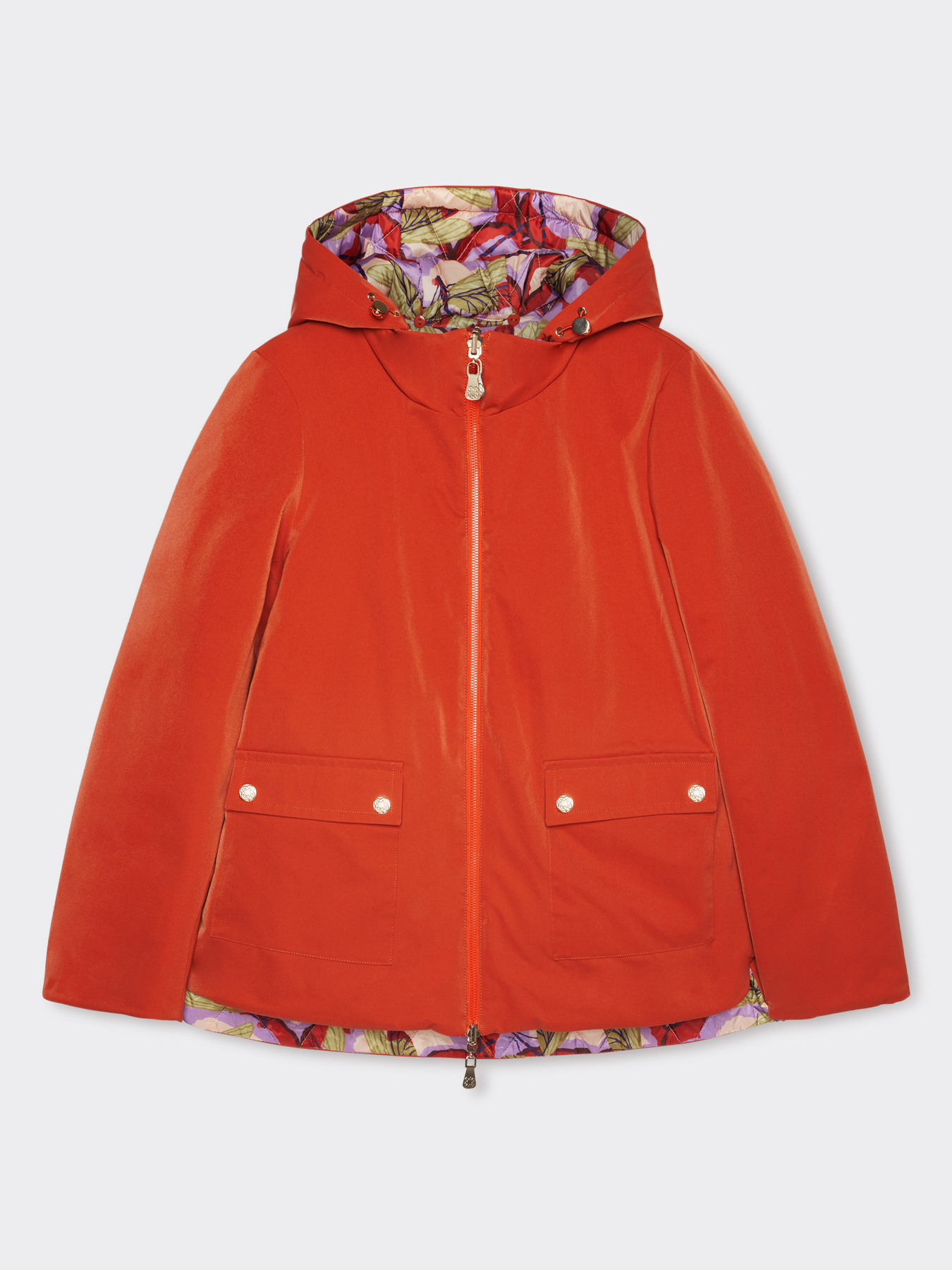 Bedruckte Daunenjacke mit Kapuze image number 6