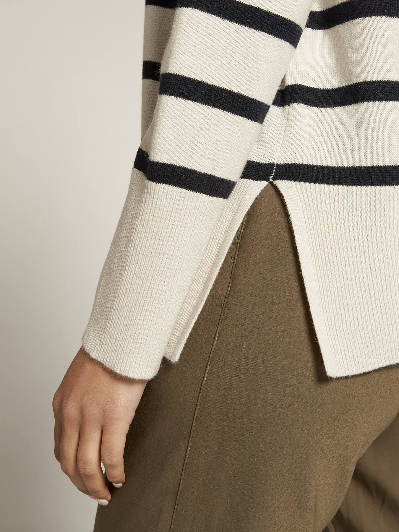 Gestreifter Pullover 100&nbsp;% Wolle image number 3