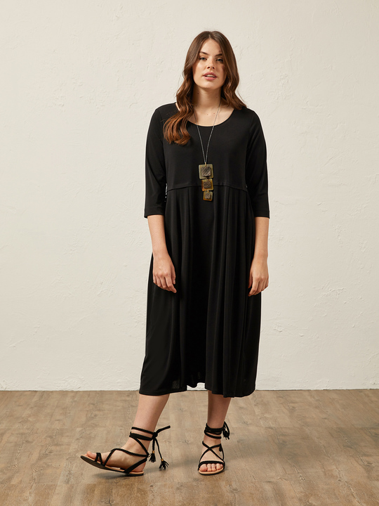 Elenamiro: Vestido comprido em jersey Preto_1