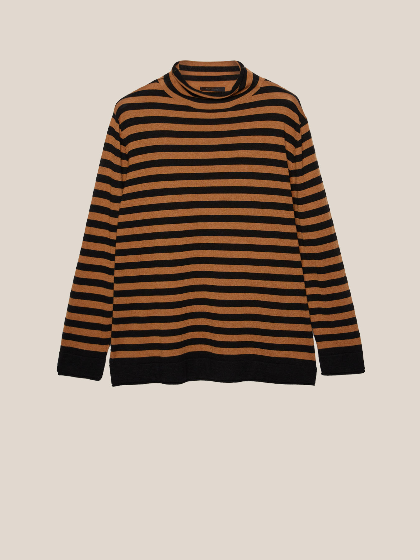 Gestreifter Pullover mit hohem Kragen image number 4