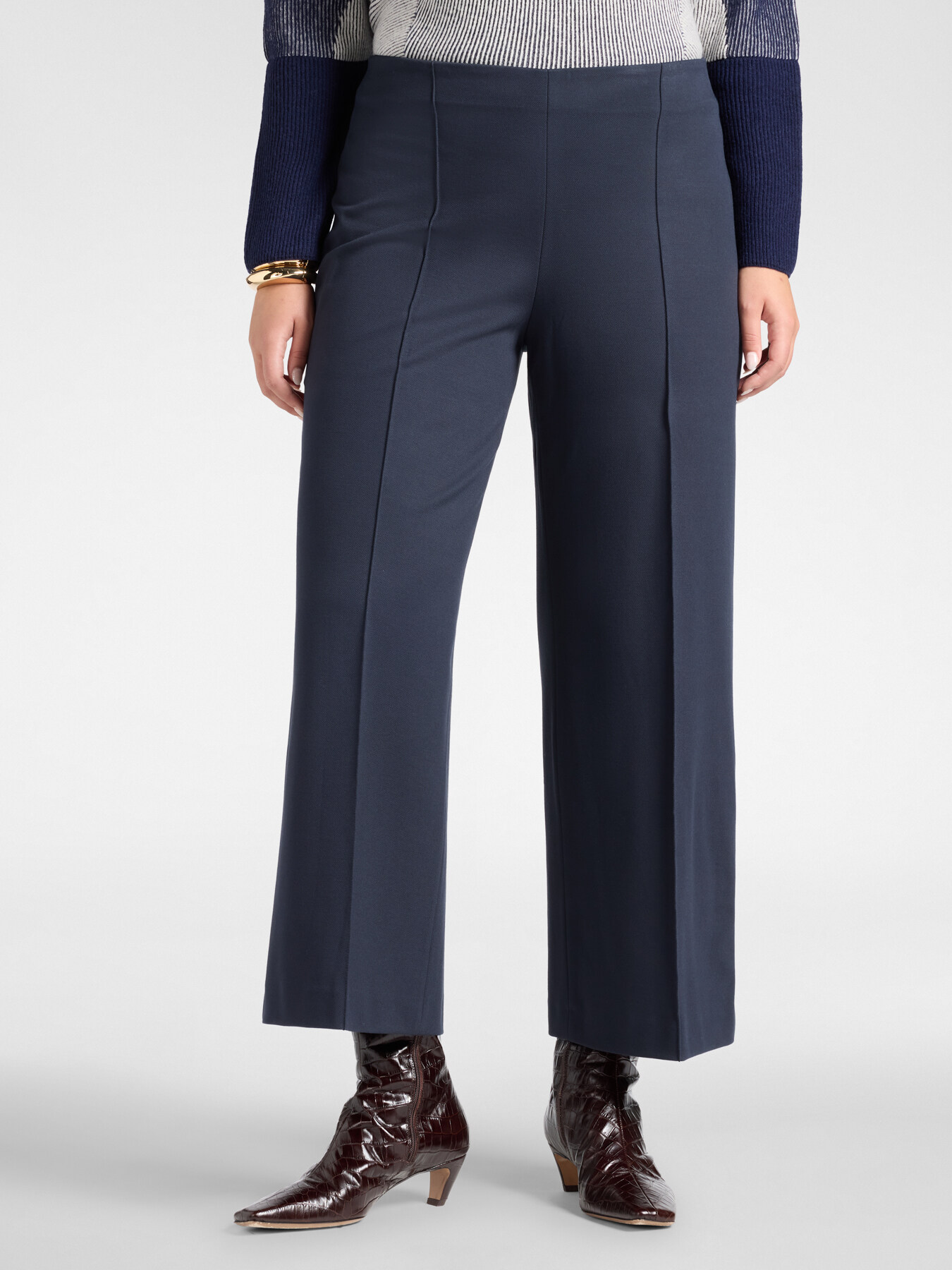 Viscose blend jersey trousers image number 2