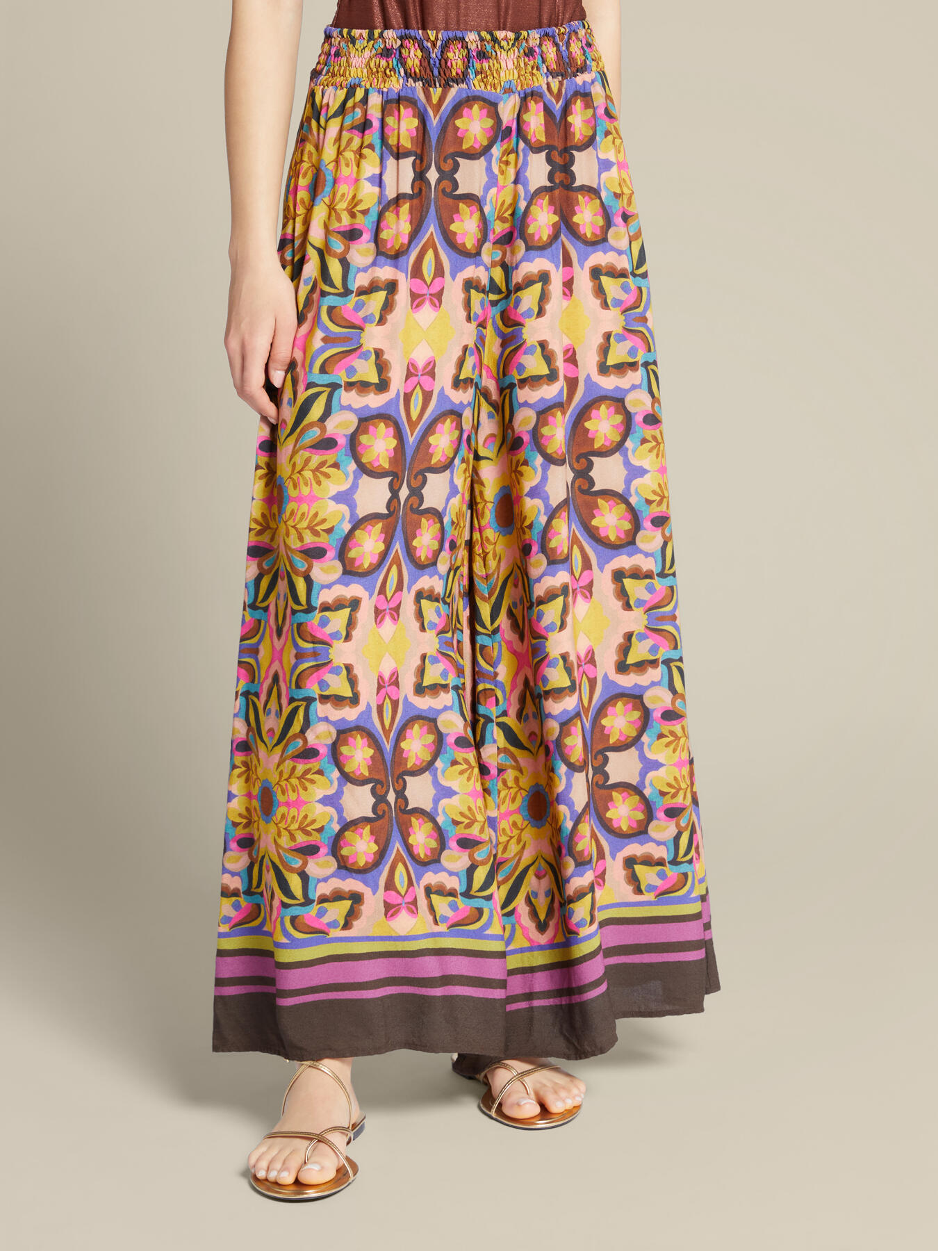 Pantalon cache-maillot large imprim&eacute; image number 3