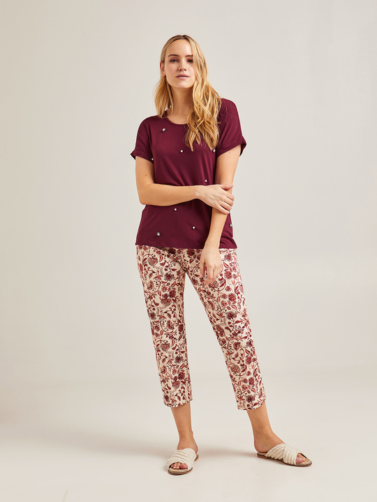 Elenamiro: T-shirt com aplica&ccedil;&otilde;es &agrave; frente Vermelho_1